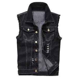 Prix de gros Nouveau design Mode Gilet sans manches unisexe Homme Femme Gilet en jean style cowboy Gilet en jean à capuche pour femme - Product Image 1