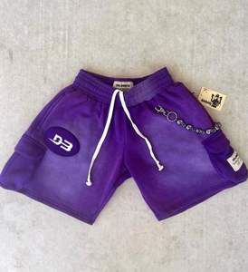 Pantalones cortos de malla de verano lavados con ácido unisex, nuevo diseño vintage, bolsillo de carga multicolor, ropa de calle estampada personalizada ecológica - Product Image 4