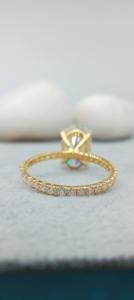 Luxury Women's 18K <b>Gold</b> Classic Wedding <b>Costume</b> Ring Full VVS Natural Diamond Rounded Baguette for Certified - Product Image 4