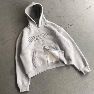 ชุดวอร์มเซตเสื้อฮู้ดและกางเกงวิ่งจ็อกเกอร์ผ้าฝ้ายโอเวอร์ไซซ์โอเวอร์ไซส์ Y2k 100% โลโก้ออกแบบได้ตาม3D ได้ตามต้องการ - Product Image 1