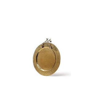 Vente en gros de plaque de présentation en laiton de luxe de 13 pouces décoration de table noire avec poignée en acier mariage Ins Style plat paquet de 10 pièces - Product Image 6