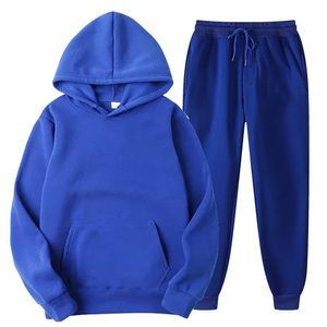 Babioboa, conjunto de chándal de bloque de Color de 2 piezas con capucha de invierno para hombre, sudadera, pantalones de chándal atléticos - Product Image 1