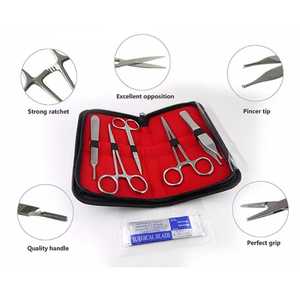 Kit completo de práctica de sutura, herramienta médica y veterinaria para estudiantes, Mini almohadilla de silicona de simulación de piel reutilizable con heridas precortadas - Product Image 3