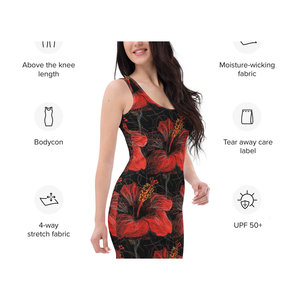 Vestido Ajustado de Microfibra con Crochet, Estampado Floral, Cuello Redondo, Mangas Abullonadas, Transpirable, Versátil, para el Día a Día, Club o Fiesta - Product Image 2