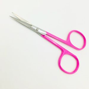 Mini ciseaux de maquillage roses personnalisés avec lames incurvées pointues en acier inoxydable, populaires pour la manucure des ongles et pochette avec logo en vison - Product Image 6