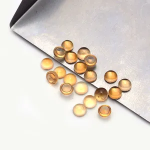 25 Pcs Natural Yellow Citrine 3mm Round Cabochon 2.4mm Thick Gemstone 4.3 Cts lot Iroc Sales High quality loose gemstone cab