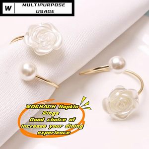 Servilleteros de flores de acero inoxidable para bodas y ocasiones especiales, mejora tu experiencia gastronómica con decoración de mesa de Navidad - Product Image 3