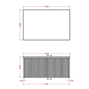 Grazioso cassettiera a 1 cassetto con parte superiore anteriore a pieghe 106x46x32cm taglia verde opaco per bagno e toilette confezione da 1 - Product Image 5