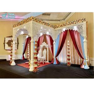 Impresionante Salón de Banquetes, Mandap Blanco para Bodas Raj Mahal, Mandap Hindú Blanco para Bodas, Mandap Maharani de FRP Blanco para Bodas Reales, Mandap Blanco para Bodas en Nueva York - Product Image 1