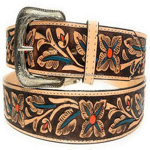 Cinturón de herramientas de cuero occidental genuino de lujo 100% de diseñador personalizado hecho a mano de calidad superior para hombres a precio mayorista - Product Image 4