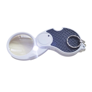 6901 5x cầm tay đọc sách Keychain Kính lúp chống trượt Túi Loupe với đèn LED kính lúp - Product Image 1