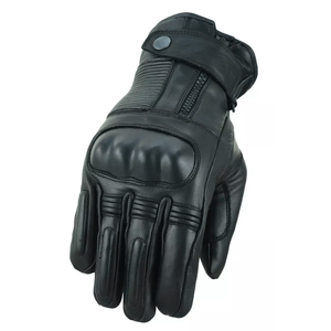 Guantes de cuero de vaca unisex para motocicleta Auto Racing Ciclismo Negro con nudillo para armadura Transpirable para montar en invierno - Product Image 1