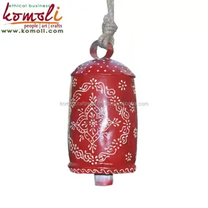 Hot Selling Set of Three Multicolor Hand Painted Indian Cow Bell at Wholesale Price for Export From India Christmas Decorations - Product Image 4
