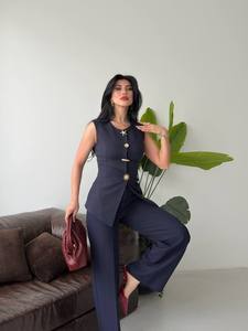 Vestidos de Lona Personalizados con Etiqueta Privada, Ecológicos, Estilo Vintage, de Verano, Largos, de Manga Corta, Venta al Por Mayor, Ropa Casual, Pedidos al Por Mayor - Product Image 2