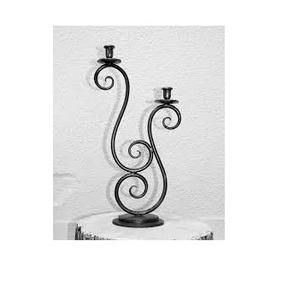 Bougie en métal de créateur traditionnel support votif pièce maîtresse de table noire pour la décoration de la maison support de photophore - Product Image 6