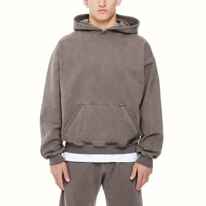 Ensembles de sweats à capuche pour hommes pull surdimensionné uni polaire vierge Tech Vintage lavage survêtement hommes survêtements pour hommes personnalisés - Product Image 3