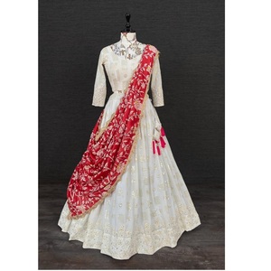 Dernier créateur de haute qualité Georgette broderie Lehenga Choli meilleur tarif Style ethnique indien tenue de mariée fête de mariage pour femmes - Product Image 1