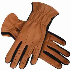 Gants de moto et de vélo unisexes en cuir à coque fine en maille respirante, demi-doigts, écran tactile, sangle de poignet réglable - Product Image 6