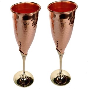 Verre à cocktail de luxe fait main en aluminium et cuivre TQC de 300 ml, finition élégante, idéal pour restaurants et bars, prix de gros - Vente chaude - Product Image 4