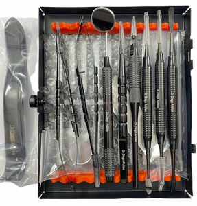 Kit de 11 Piezas de Instrumentos Dentales de Microcirugía de Acero Inoxidable, Certificado CE Clase II, Reutilizable, Manual, para Limpieza y Relleno Dental - Product Image 1