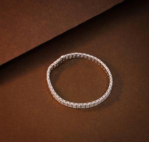 Fashionable Moissanite <b>Bracelet</b> for Women White Gold Diamond Finish High Sparkle Jewelry for Special Occasions - Product Image 1