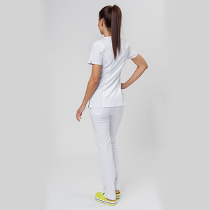 Conjuntos de uniformes de Enfermería de manga corta Unisex de alta calidad, elegantes uniformes de Hospital impresos para uso en salón de belleza, el último traje de enfermera - Product Image 4