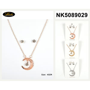 Ensemble de bijoux L'Fashion, boucles d'oreilles et collier plaqués or, imitation perle et zircon, cadeau de mode pour femmes - Product Image 5