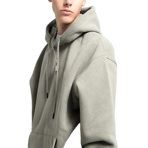 Sudadera con Capucha Extra Grande, 100% Algodón, Tejido Francés, Invierno, Térmica, Color Sólido, Logotipo Bordado, Estilo Hip Hop, Impresión Serigrafiada - Product Image 2