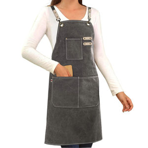 Delantales de herramientas de trabajo de lona gruesa, delantal de Chef de cocina con bolsillos para restaurante, cafetería, jardinería - Product Image 5