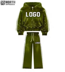 Dernier style de sweat-shirt et pantalon de survêtement d'hiver en détresse délavé à l'acide de qualité supérieure pour hommes à bas prix survêtement unisexe respirant - Product Image 5