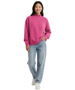 Nouveau design – Sweat-shirt ample à col montant et manches longues pour femme, en polaire chaude pour l'hiver, coupe oversize, style décontracté, avec broderie sur le devant - Product Image 1