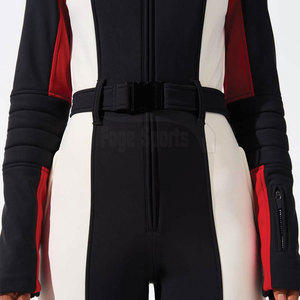 Combinaison de ski à capuche pour femme, coupe-vent, fermeture éclair, taille ajustable, grande taille, équipement de neige d'hiver avec isolation en polaire - Product Image 5