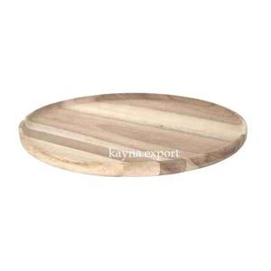 Plateau de service moderne en bois écologique Plateau décoratif en métal pour la cuisine à domicile Plateau en bois pour les collations et le dîner - Product Image 1