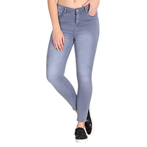 Pantalones vaqueros ajustados de cintura para mujer, Vaqueros femeninos de ajuste cómodo, elásticos de Color sólido, nuevos y elegantes, de exportación de BD - Product Image 6