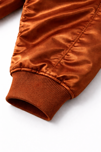 Chaqueta Satinada de Moda, Estilo Casual, Color Marrón, Lisa, Personalizable, Estilo Béisbol, del Mejor Fabricante - Product Image 5