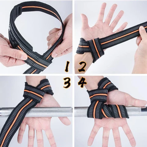 Muñequeras de gimnasio de entrenamiento de color de buena calidad impresas personalizadas muñequeras de levantamiento de pesas - Product Image 2