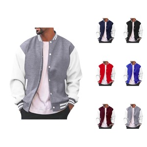 Chaqueta Bomber Universitaria Unisex Directo de Fábrica, Mangas de Cuero, OEM, Personalizable, Retro, Universitaria, Impermeable, Resistente al Viento - Product Image 4