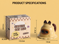 CAMET Vente en gros de pots à bougies en céramique en forme de chat siamois mignon avec couvercle et emballage personnalisé, cadeau amusant pour les enfants et les amoureux des chats