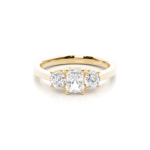 Disfrute de la trilogía de diamantes cultivados en laboratorio de 0,70 quilates para novias, joyería de boda con ajuste de puntas - Product Image 4
