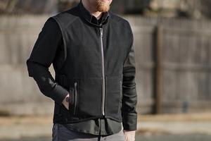 Gilet en textile pour homme, noir - Product Image 3