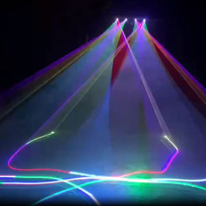 Luz láser de escenario de discoteca de color RGB completo de cuatro cabezales Espectáculo láser de escaneo de club nocturno con emisión verde amarillo rojo azul - Product Image 2