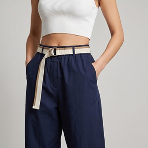 Pantalones chinos de corte holgado con cintura elástica, 98% algodón, talla única (tallas 38–46) - Product Image 3