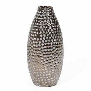 Ensemble de vases en métal texturé argenté de luxe Vases à fleurs décoratifs modernes pour l'affichage de pièce maîtresse de salon, bureau et hôtel - Product Image 4