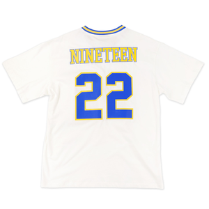 Sigma Gamma Rho Oversized Football Jersey Tee Ivory Womens Greek Letter <b>Shirt</b> SGR Chenille Number Top Casual Fit - Product Image 2