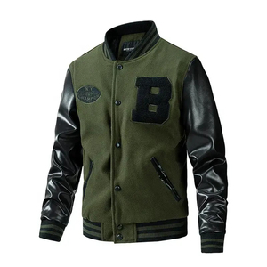 Vestes universitaires de haute qualité pour hommes vestes universitaires vierges en gros veste universitaire Letterman unie avec logo personnalisé veste universitaire pour hommes - Product Image 1