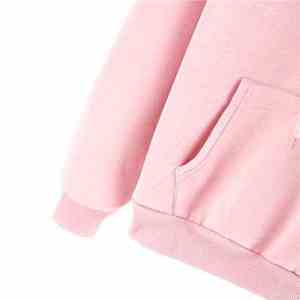 2025 <b>Women's</b> Kangaroo Pockets <b>Hoodie</b> High Quality <b>Pink</b> Cotton Fleece Casual Sports Winter Wear with Front Logo Hooded Collar - Product Image 5