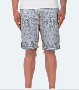 Custom Summer Breathable High Quality <b>Mens</b> <b>Shorts</b> Paisley Print Polyester Custom Logo Mesh <b>Shorts</b> for <b>Men</b> - Product Image 5