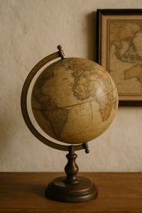 Mundo de Metal antiguo Vintage Art Deco hecho a mano respetuoso con el medio ambiente globo elegante escritorio tierra mapa decoración para el hogar Oficina negocios - Product Image 4