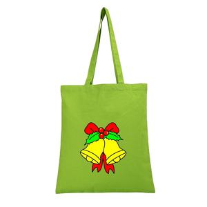 Bolsas de regalo de Navidad de compras de algodón teñido orgánico biodegradable con asa de transporte al hombro - Product Image 1