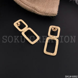 SKU6892ต่างหูเม็ดใหญ่ทำด้วยมือชุบทอง - Product Image 1